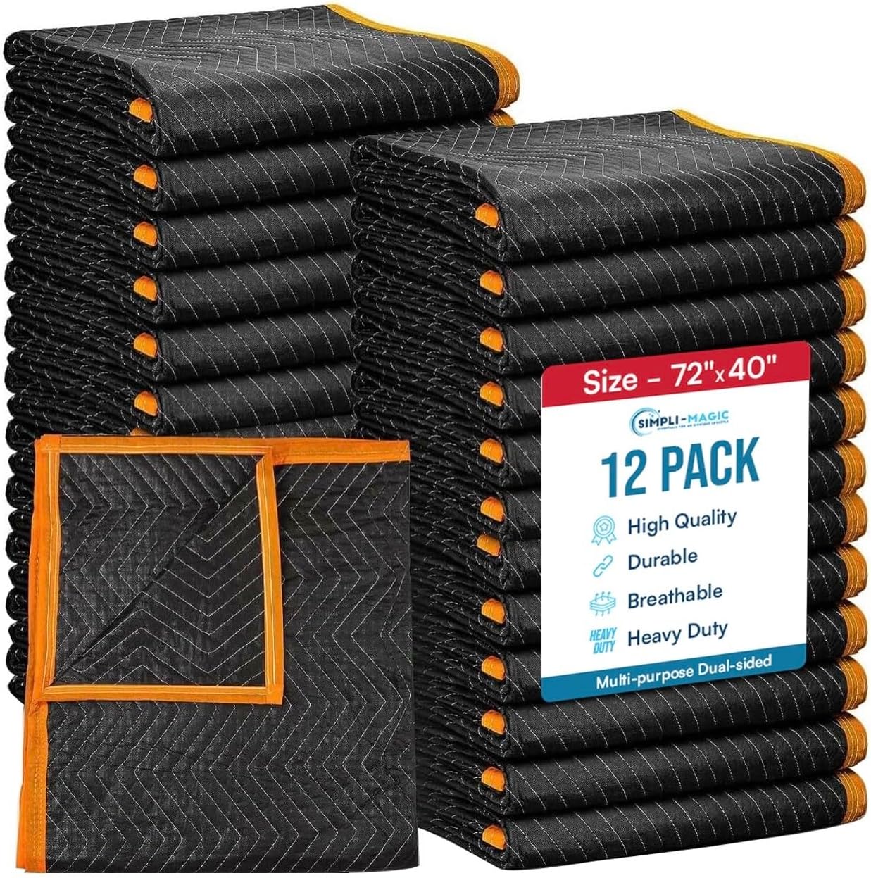 Simpli-Magic Heavy Duty Padded Moving Blankets for Protection