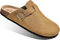 BULLIANT Clogs Slippers Sandals with Fleece Lining - Cushioned Cork