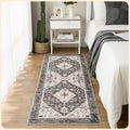 Istana Hallway Runner Rug 2.5x8 Dark Grey Blue/Rose Mauve - Washable