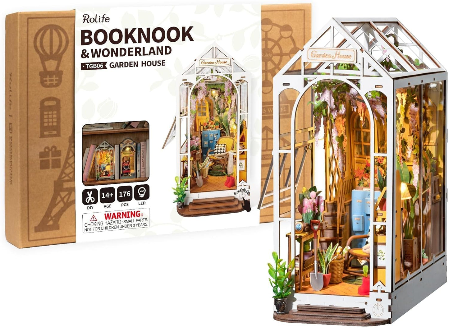 Rolife DIY Book Nook Kits for Adults - Garden House Decor