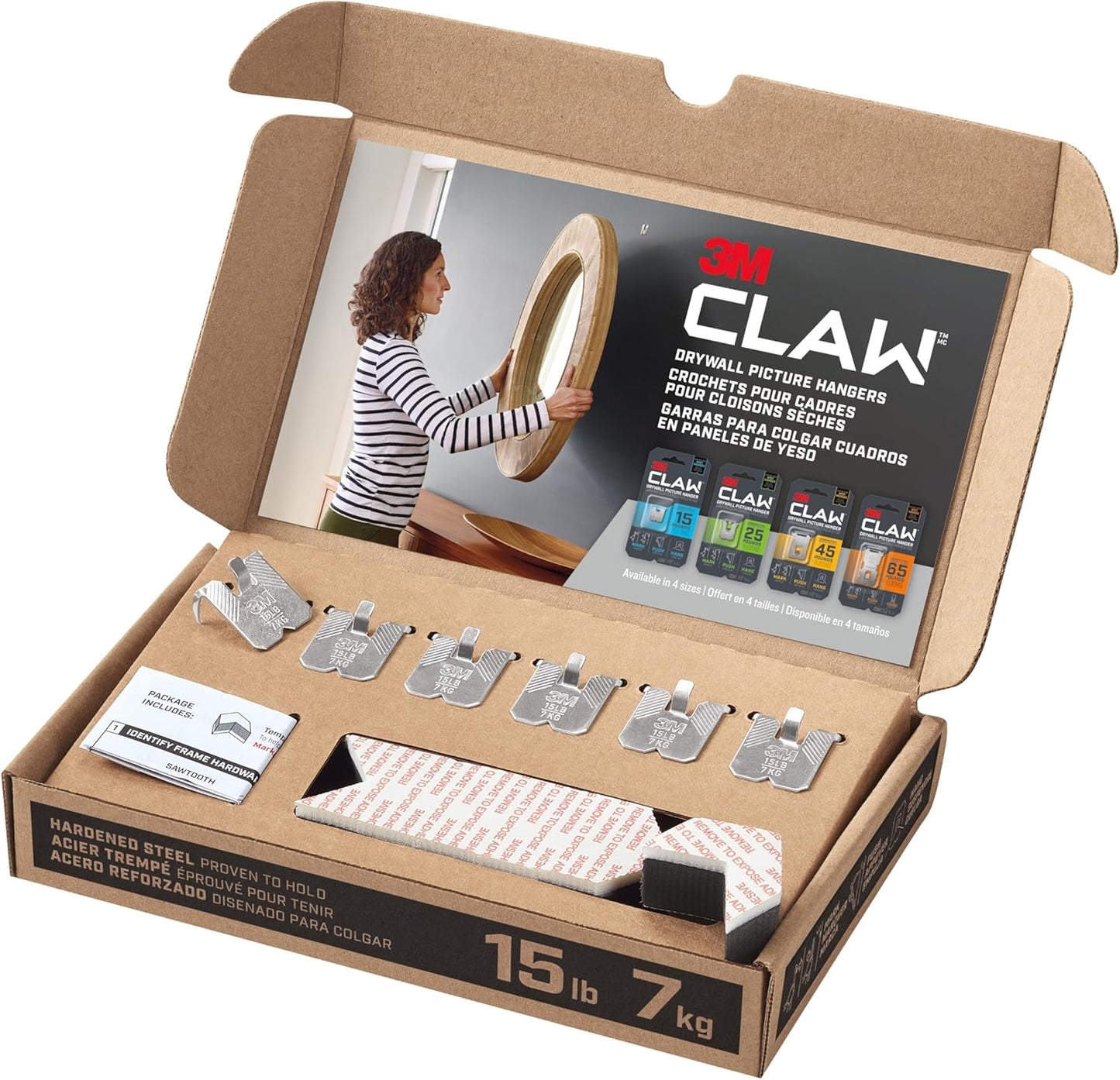 3M CLAW 15lb. Picture Hanger Set - Heavyweight Hanging Solution!