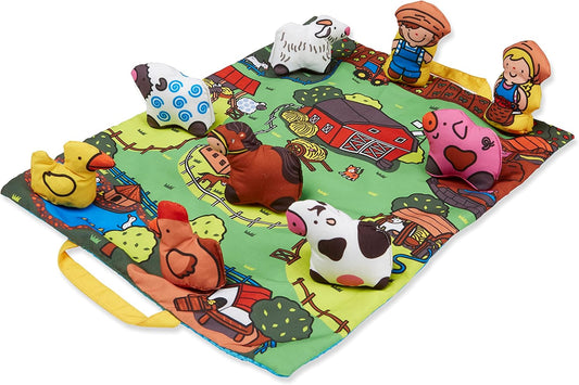 Take-Along Farm Baby Play Mat with 9 Soft Animals for Fun