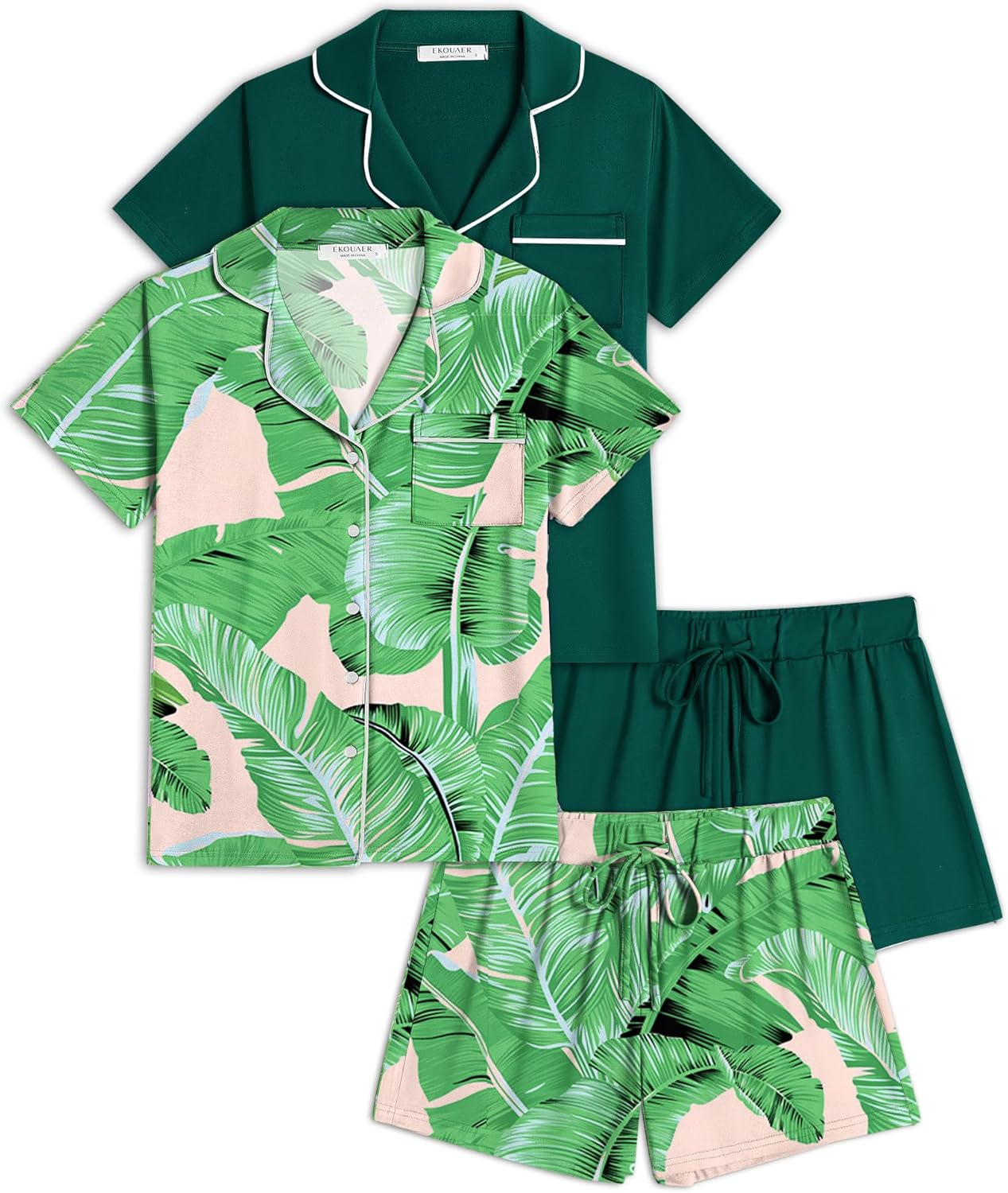 Ekouaer 2 Pack Womens Pajamas Set for Ultimate Comfort