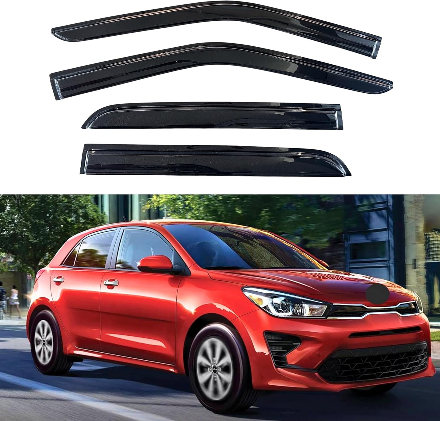 KPY Window Visor Rain Guard for Kia Rio Hatchback 2018-2023