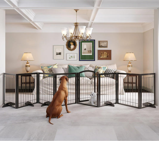 JSB 192-inch Extra Wide Dog Gate with Walk Through Door Design