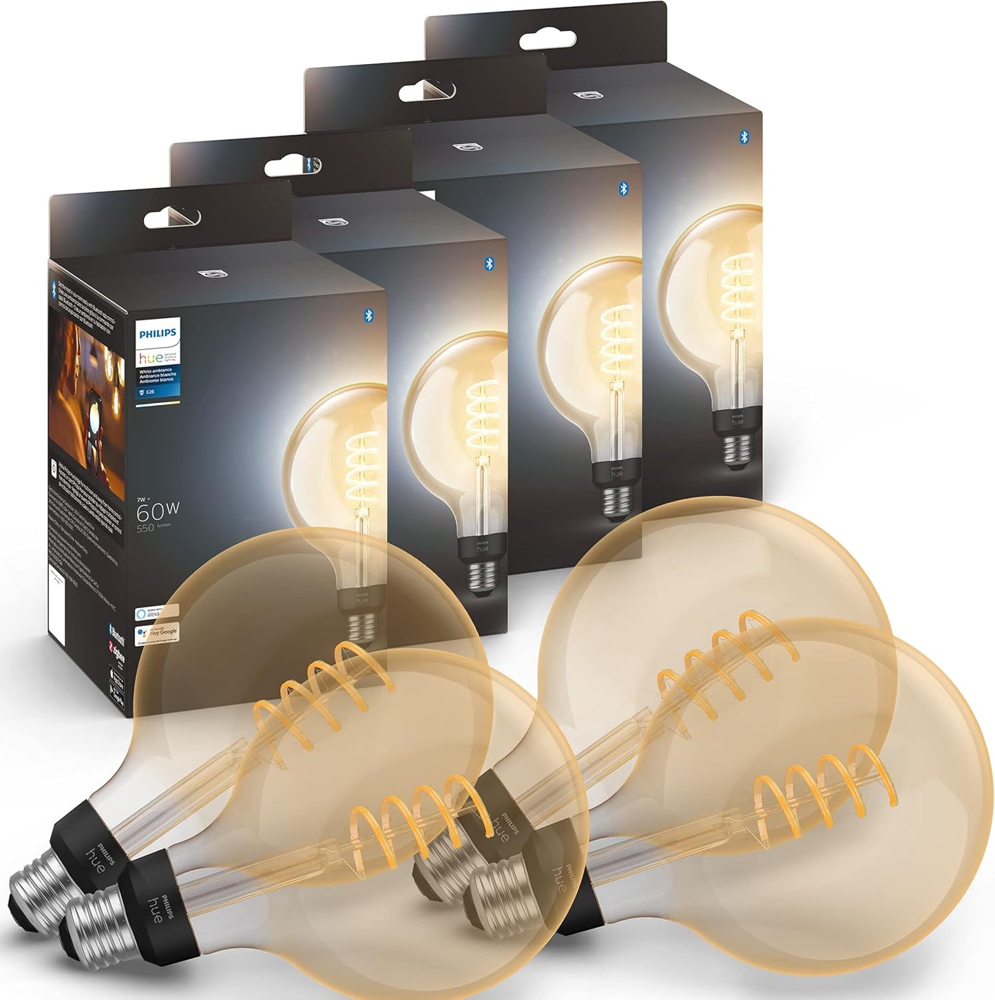 Philips Hue Smart 60W G40 Filament LED Bulb - 4 Pack Review