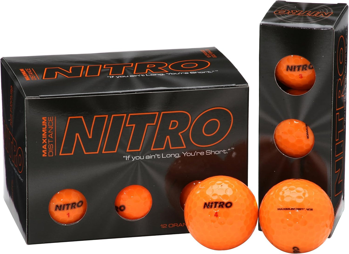 Nitro NMD12OBXC: Max Distance Golf Balls, 12-Pack, Orange