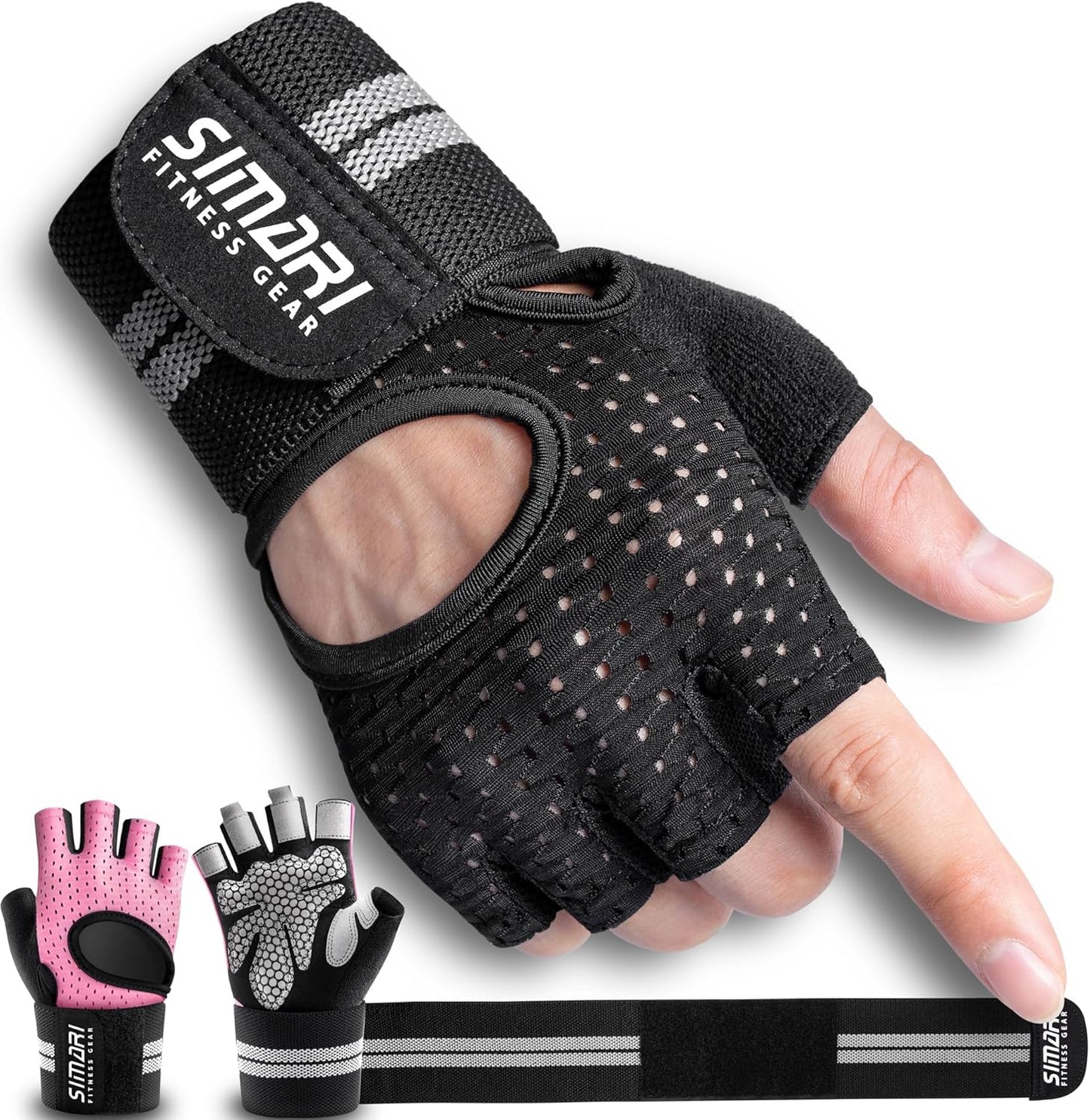 SIMARI Breathable Workout Gloves - Full Palm Protection