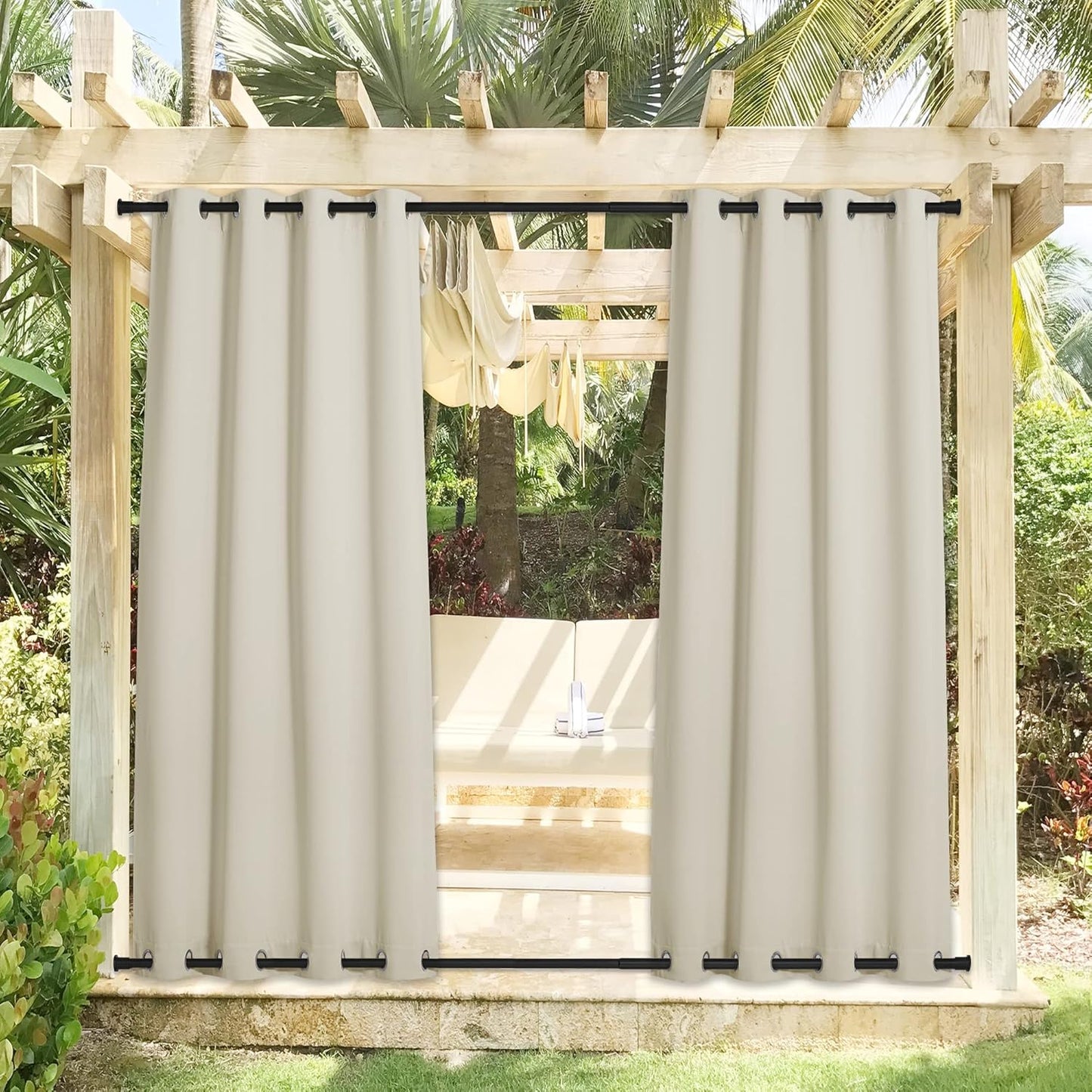 NICETOWN Waterproof Outdoor Curtains for Patio and Pergola
