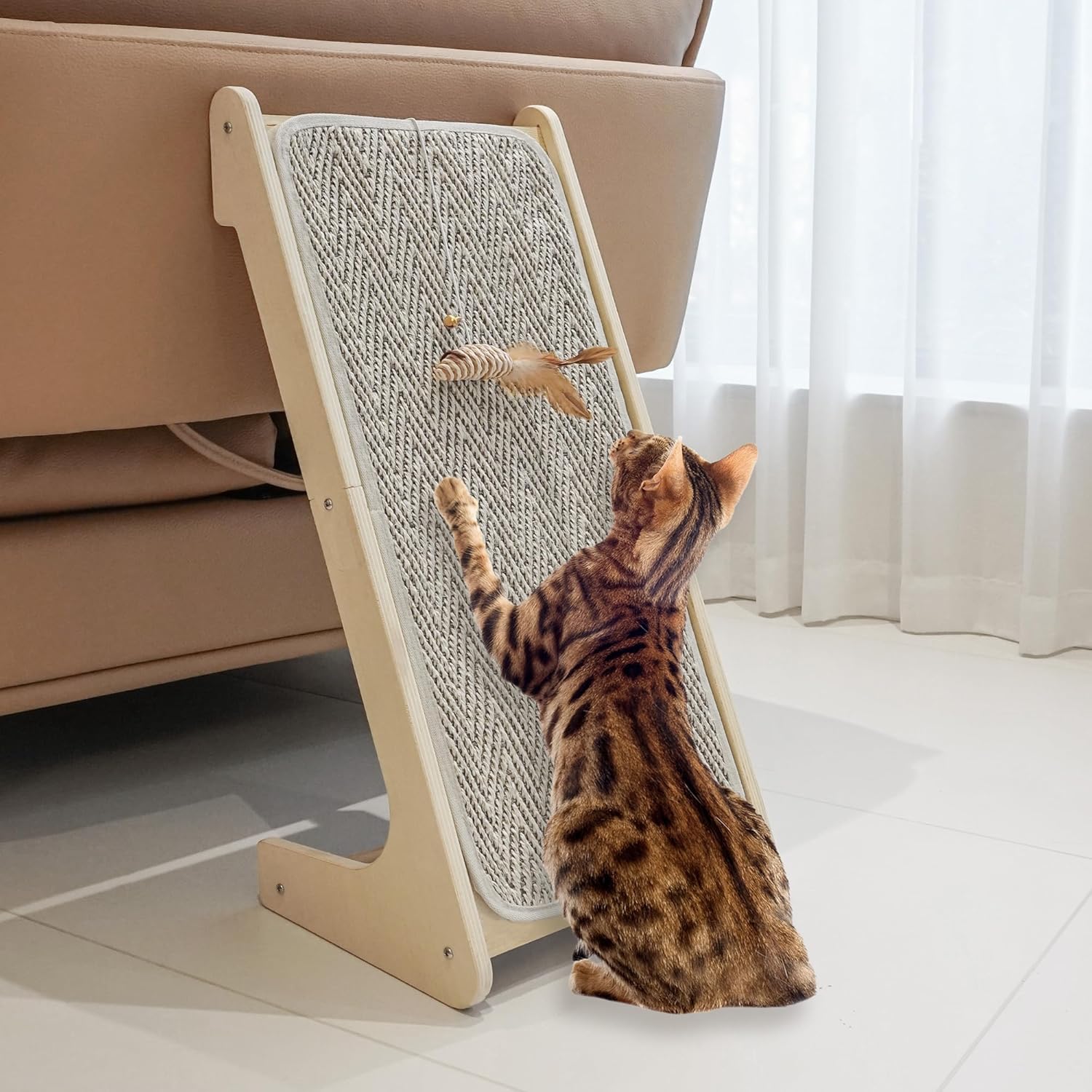 PETKARAY Cat Scratcher Ramp - Durable Sisal Scratch Board for Cats