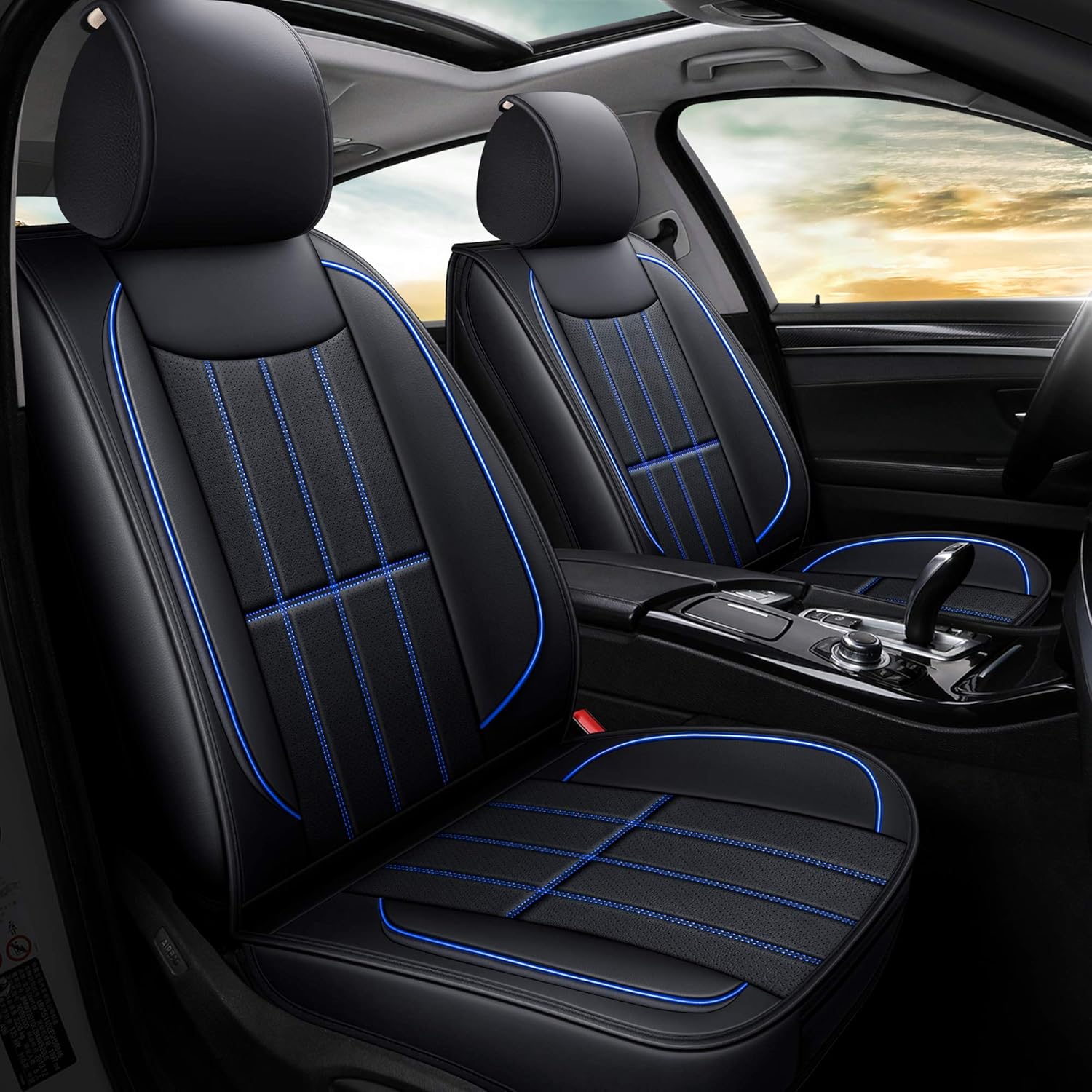 AOOG Leather Car Seat Covers for Cars, SUVs, and Trucks