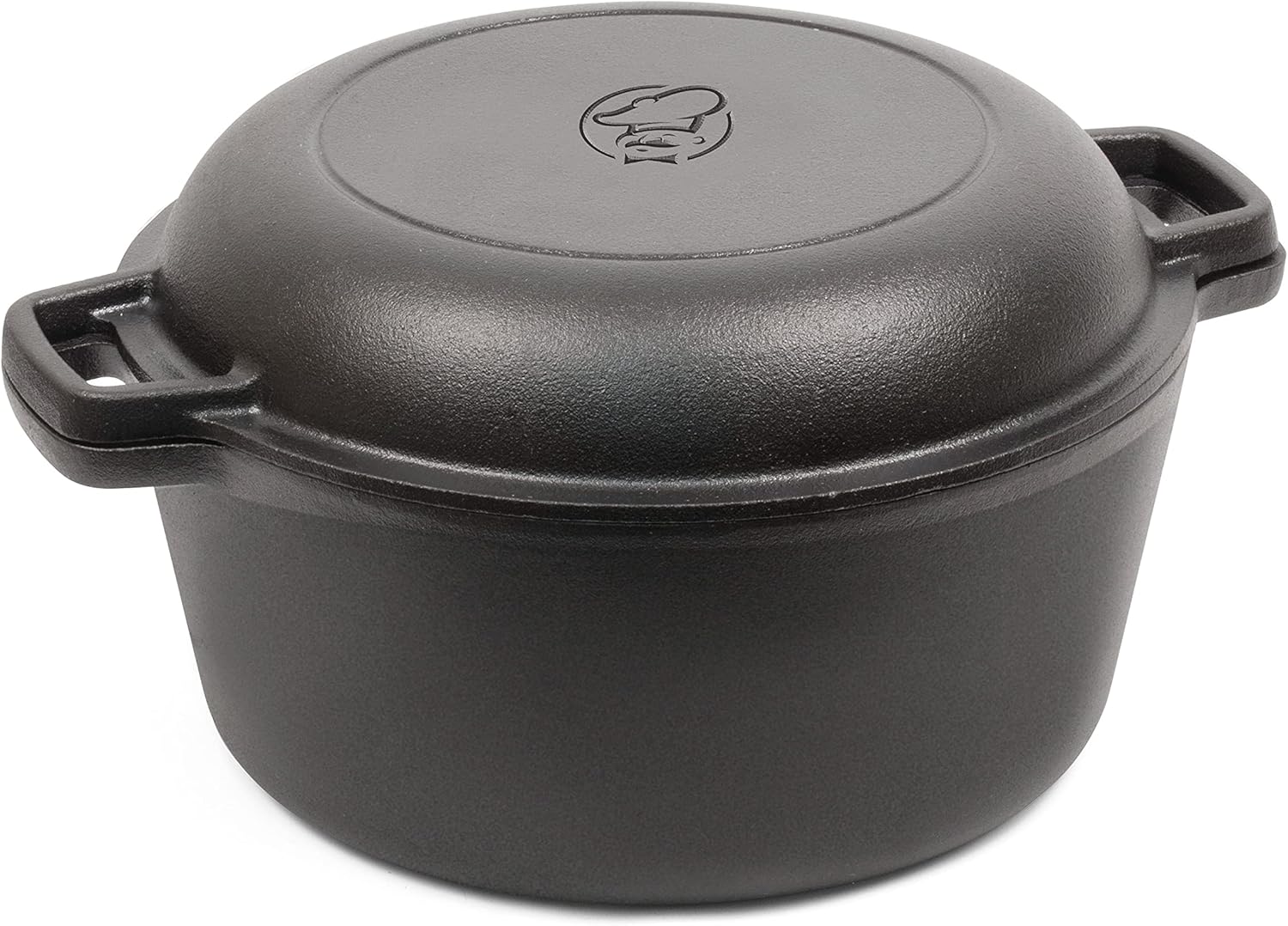 5-Quart Cast Iron Dutch Oven with Skillet Lid for Versatile Cooking