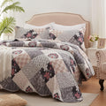 Full/Queen Quilt Set 3 Pieces Lightweight Reversible Bedspread - Soft