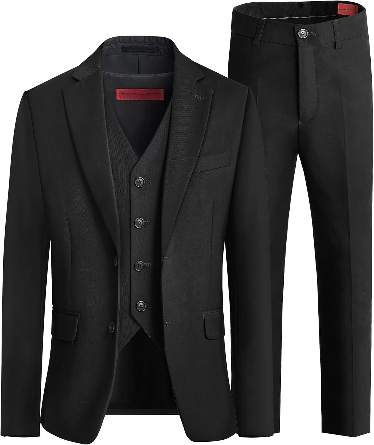 Marvelous World Boys' Slim Fit Suit Set for Formal Events