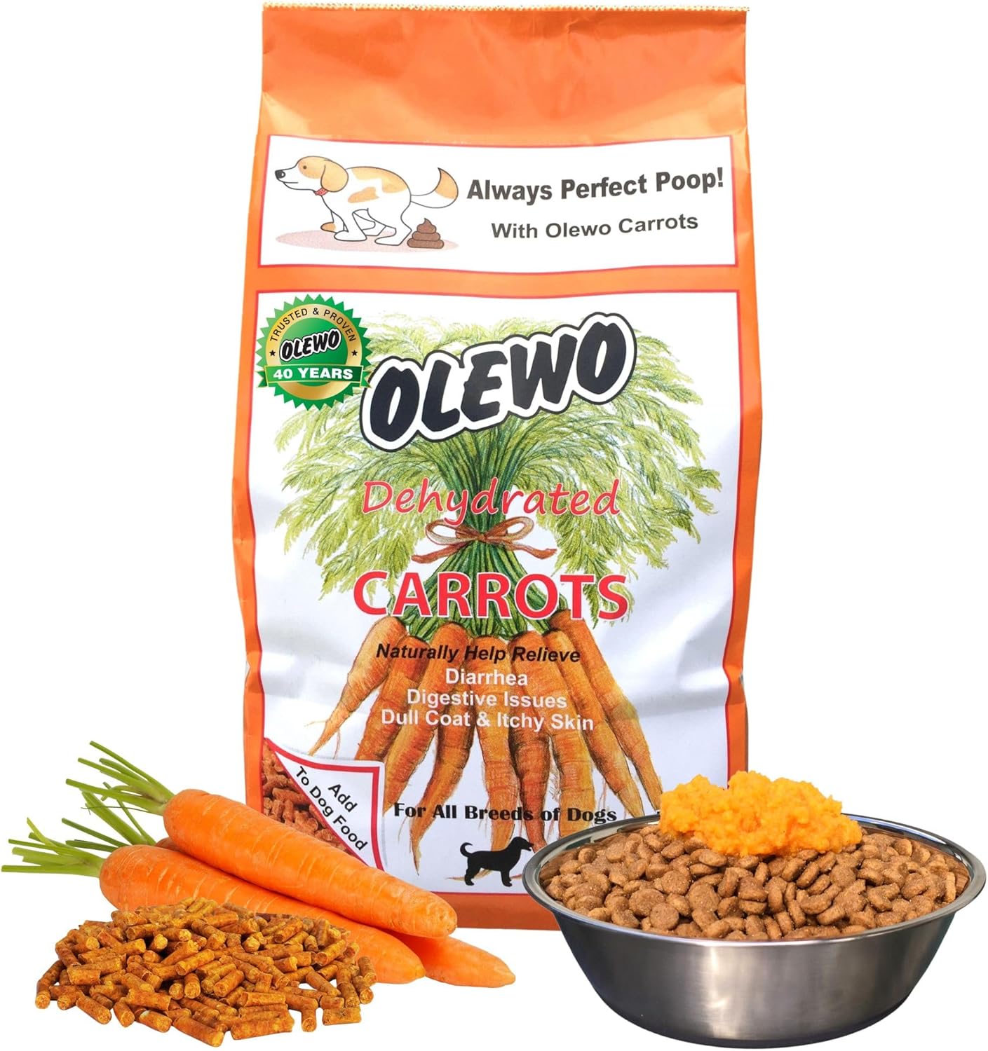 Olewo Original Carrots for Dogs - Natural Fiber for Perfect Poop