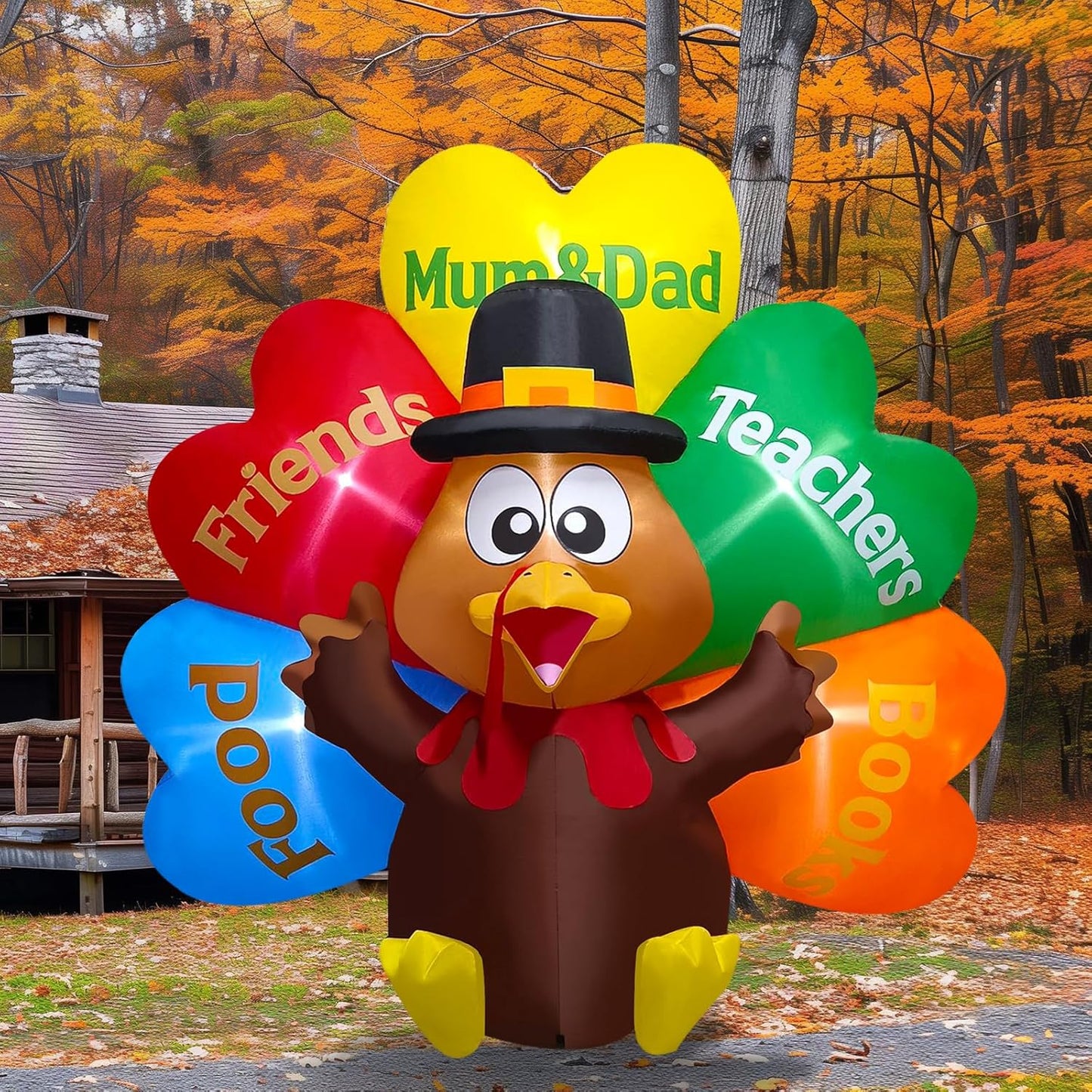 8FT Thanksgiving Inflatable Turkey Decoration for Festive Fun