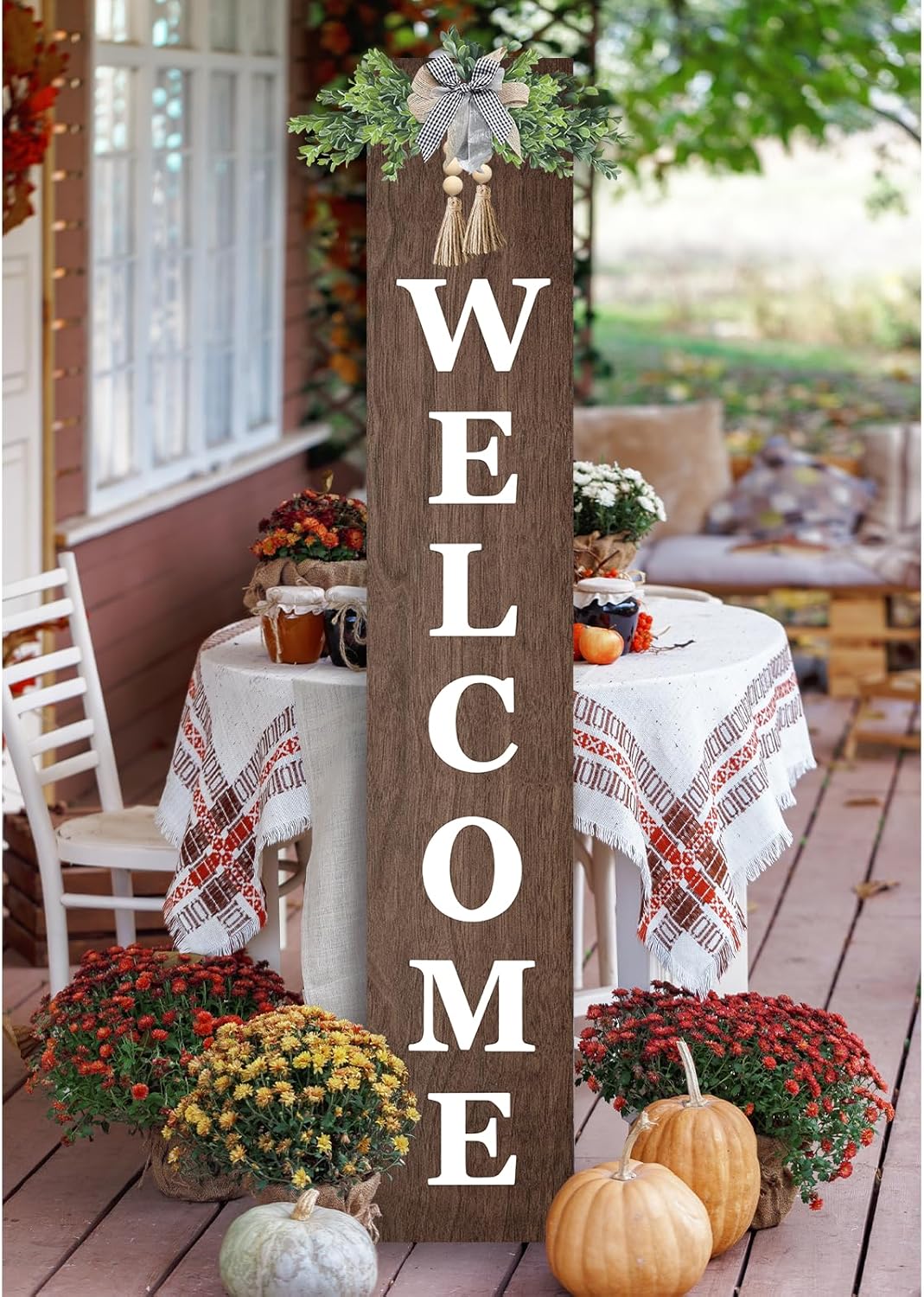 Outdoor Welcome Sign for Front Door - Rustic Farmhouse Decor