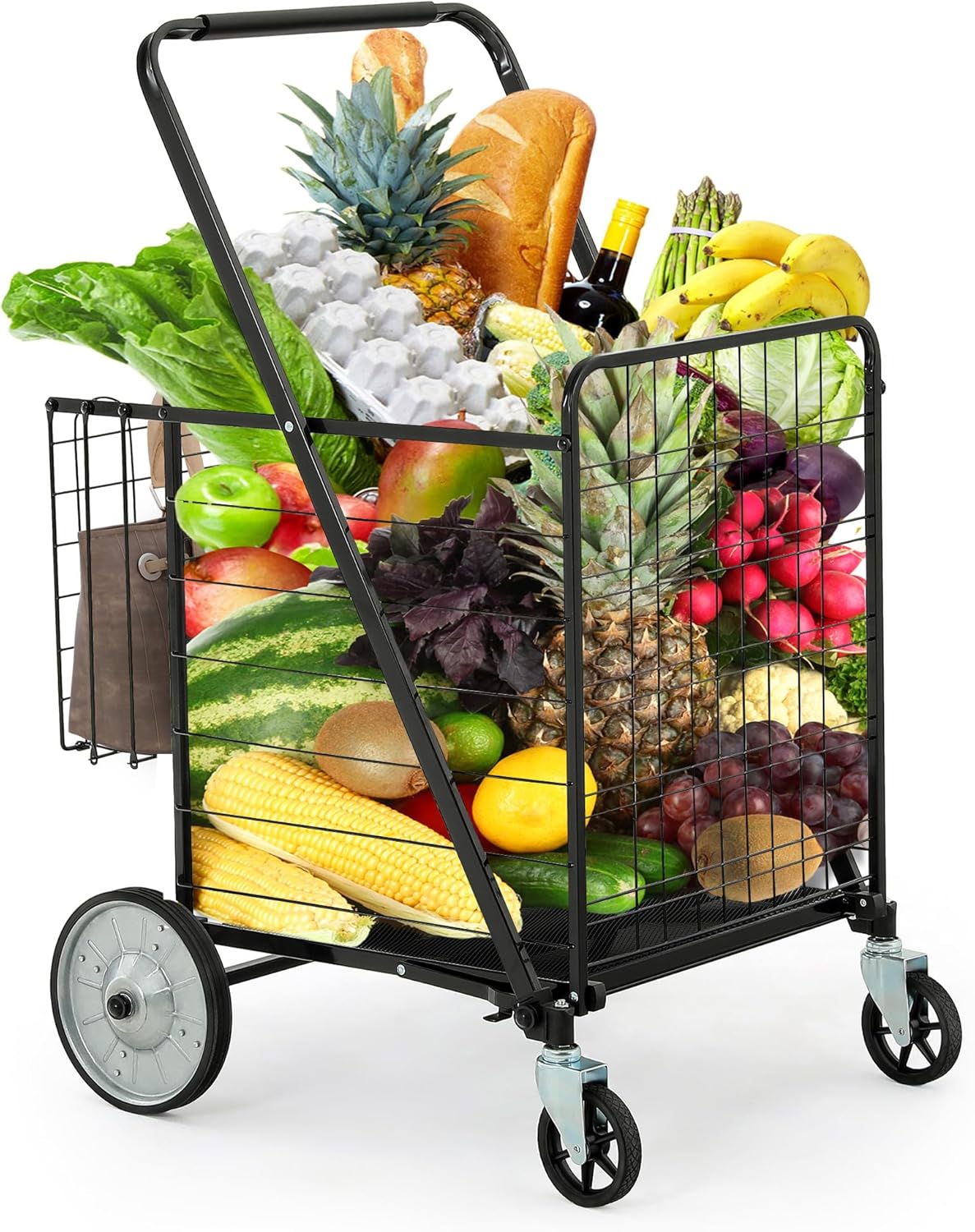 YITAHOME Folding Shopping Cart with Wheels for Easy Hauling