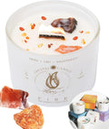 Aries, Leo, Sagittarius Crystal Candle - 12oz Wood Wick