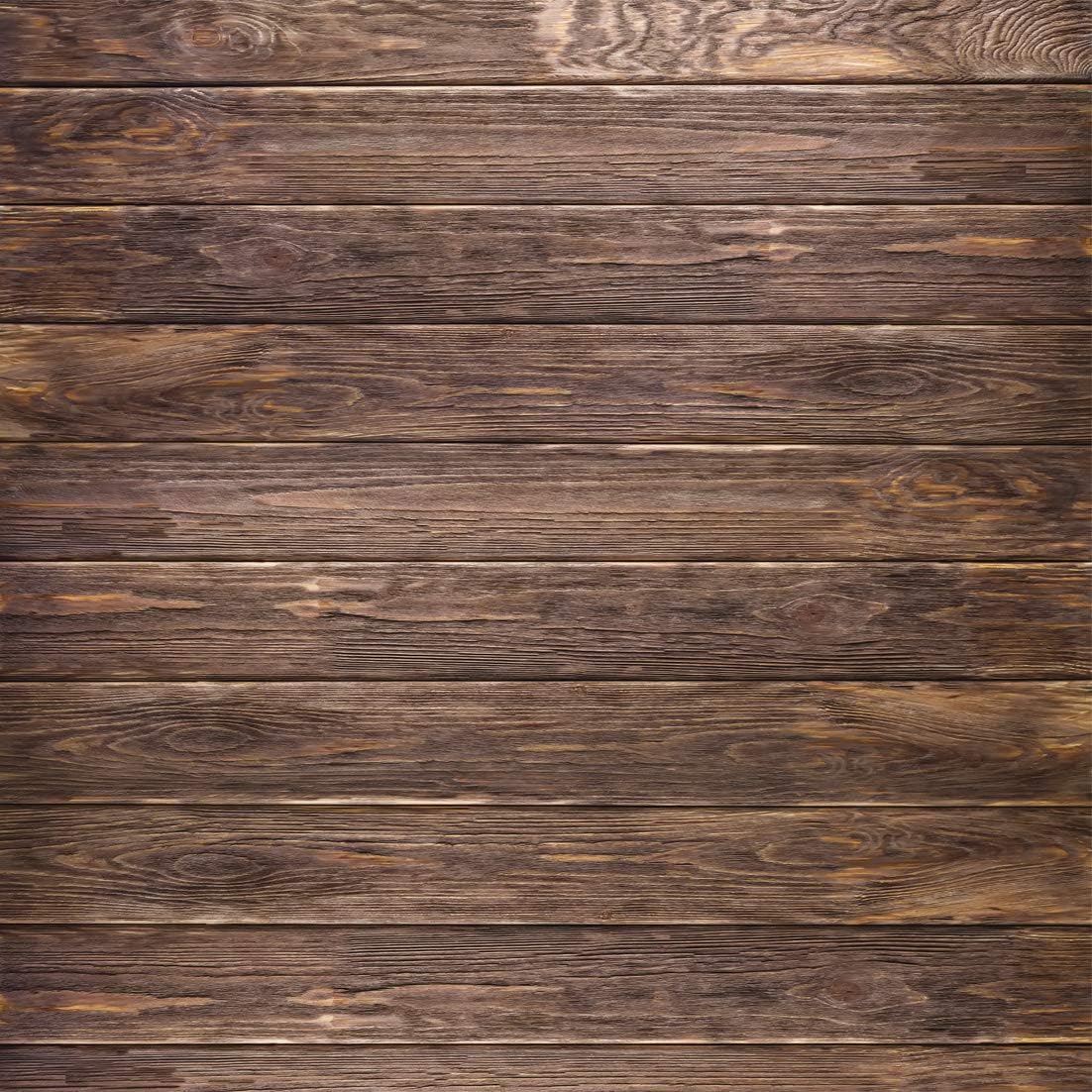 8x8ft Thin Vinyl Brown Wood Backdrop for Photographers