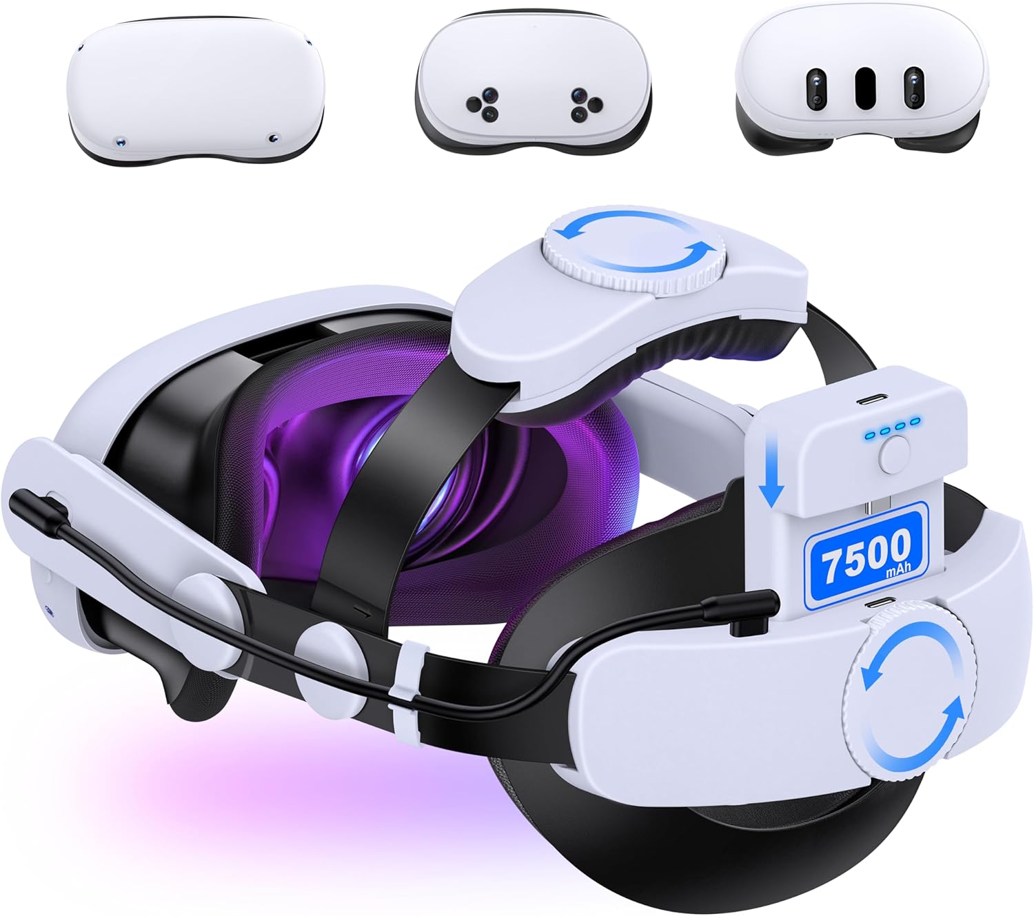 Kawaye Head Strap for Meta Quest 3S/Quest 2 with 7500mAh Battery