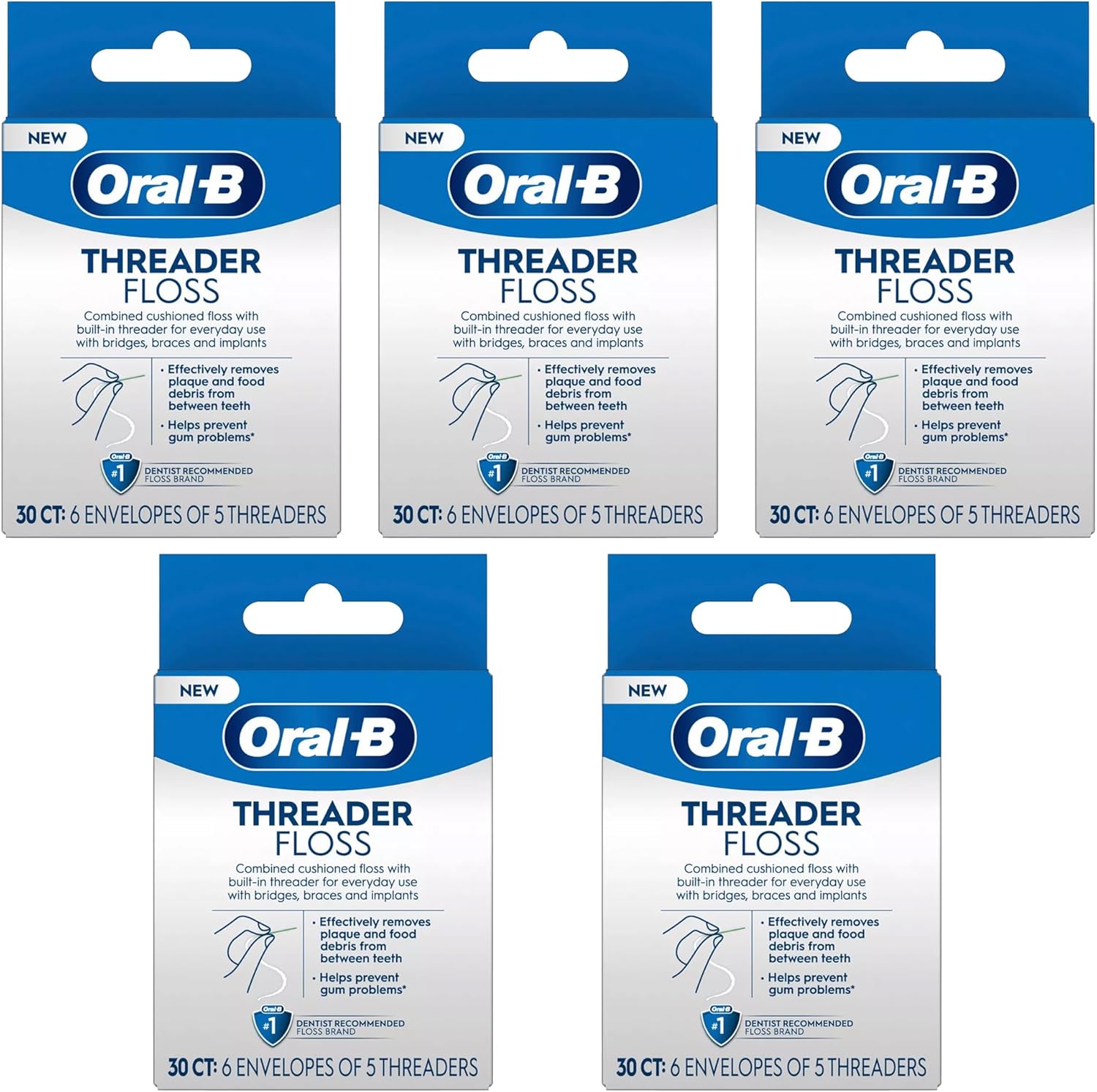 Oral-B Threader Floss for Braces, Bridges, and Implants