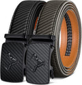 Leather Ratchet Belt for Men 2Pack - Cut to Fit, Precise Adjusting