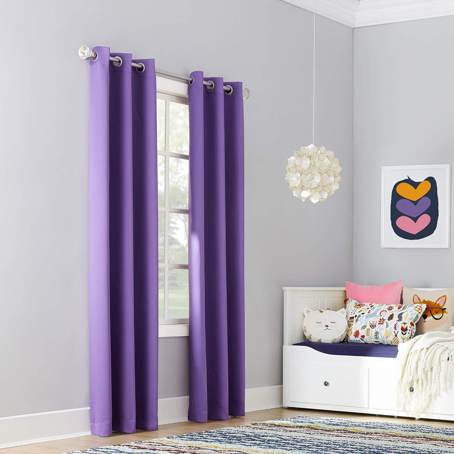 Sun Zero Riley Kids Blackout Curtain - Sleep Soundly in Purple!