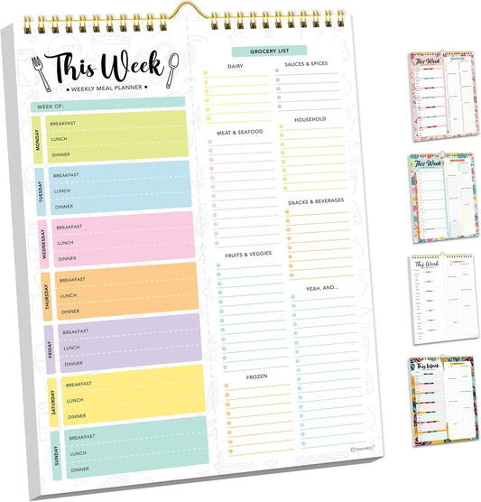 52 Sheet Pastel Weekly Meal Planner