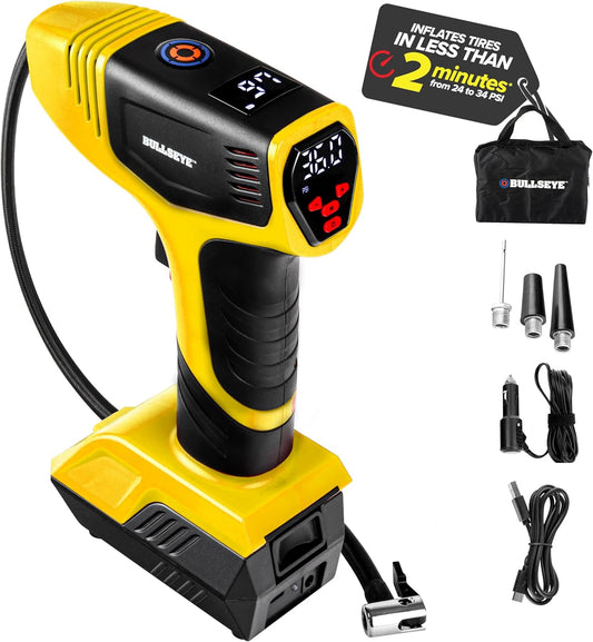 Bullseye Pro Tire Inflator Portable Air Compressor for Cars