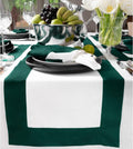 Solino Home Linen Table Runner 14 x 60 in - Rainforest and White