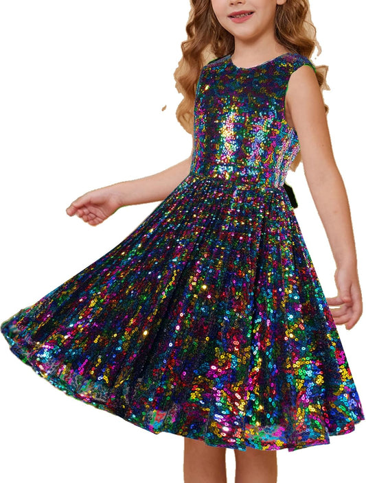 GRACE KARIN Girls Sequin Dress for Prom and Special Occasions