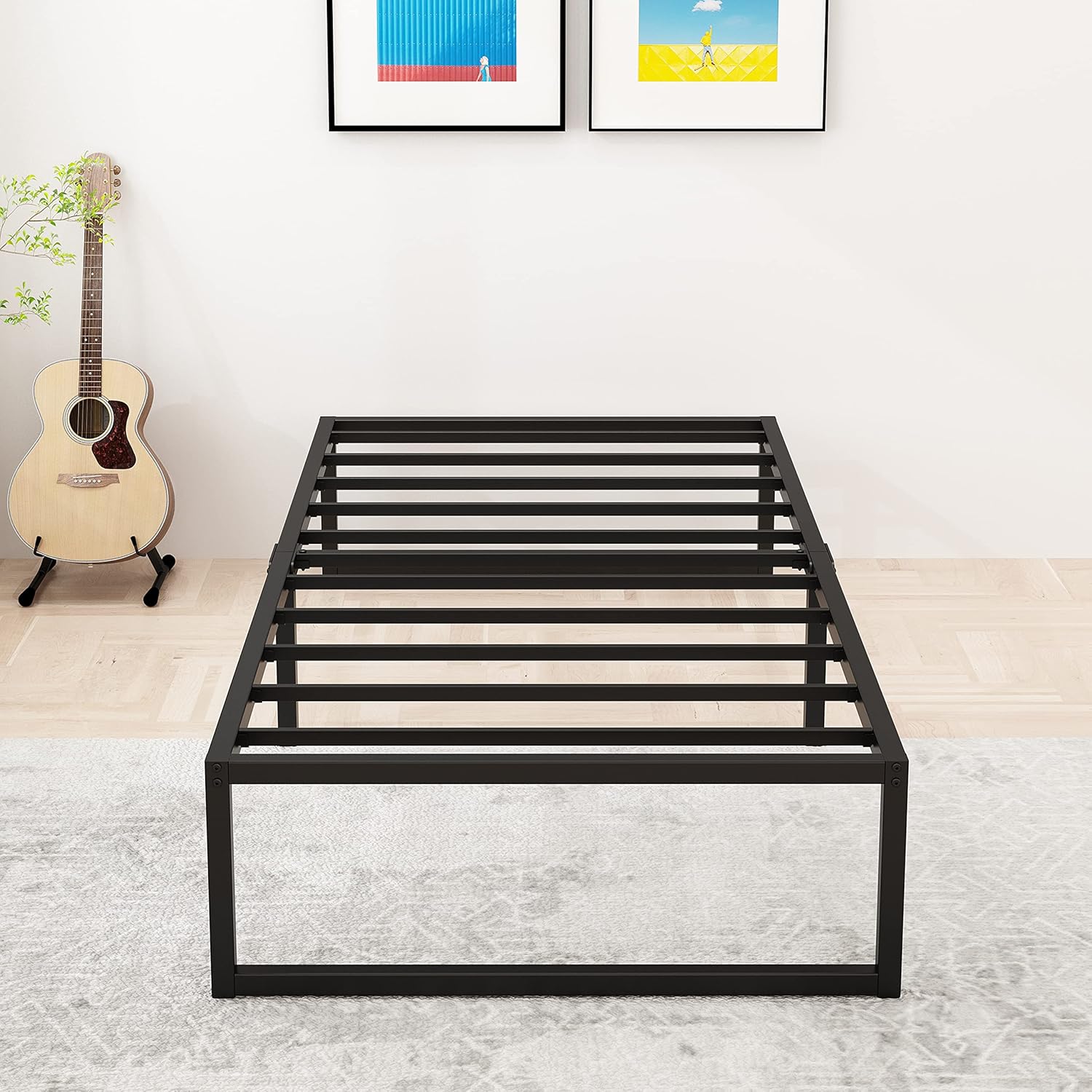 Heavy Duty 14 Inch Twin Bed Frame with No Box Spring Needed