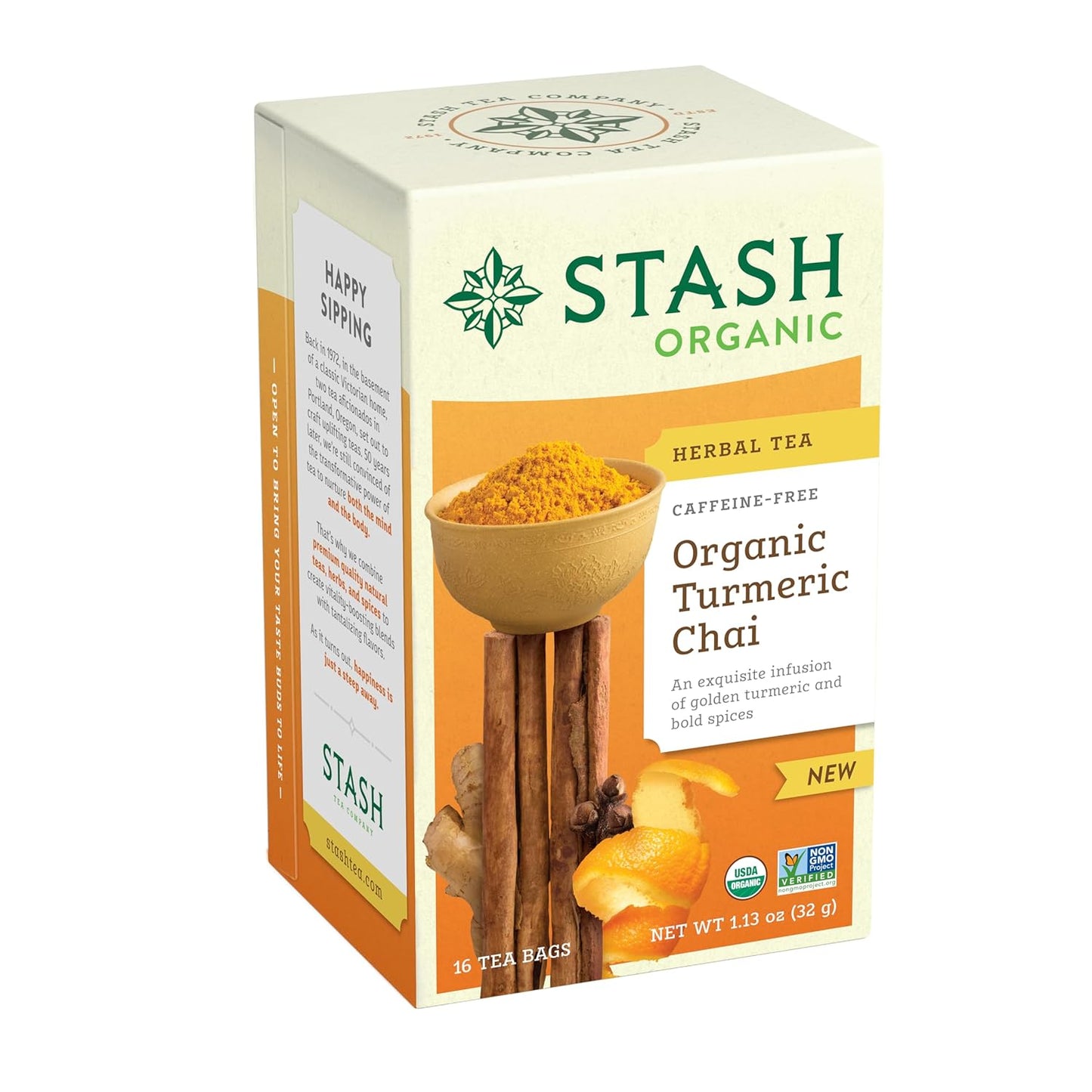 Stash Tea Organic Turmeric Chai - Caffeine-Free Delight