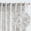 Lazzzy Linen Curtains Farmhouse Grey Floral Print 96 in Panels