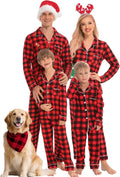 Matching Family Christmas Pajamas Set Long Sleeve Button-Down - Cozy