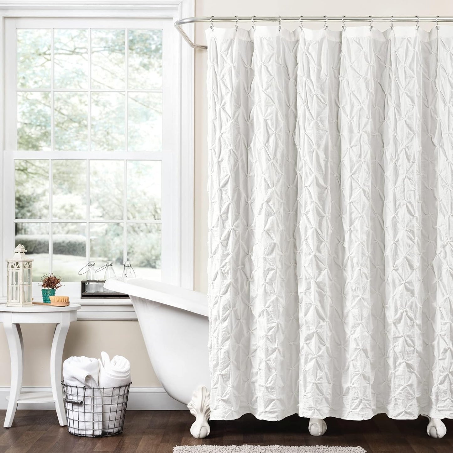 Luxe Pintuck Shower Curtain - Traditional Glam