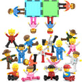 PicassoTiles 16pc Magnetic Character Figures Expansion Set
