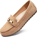 Beige Penny Loafers for Women - Comfortable Lightweight Work Flats