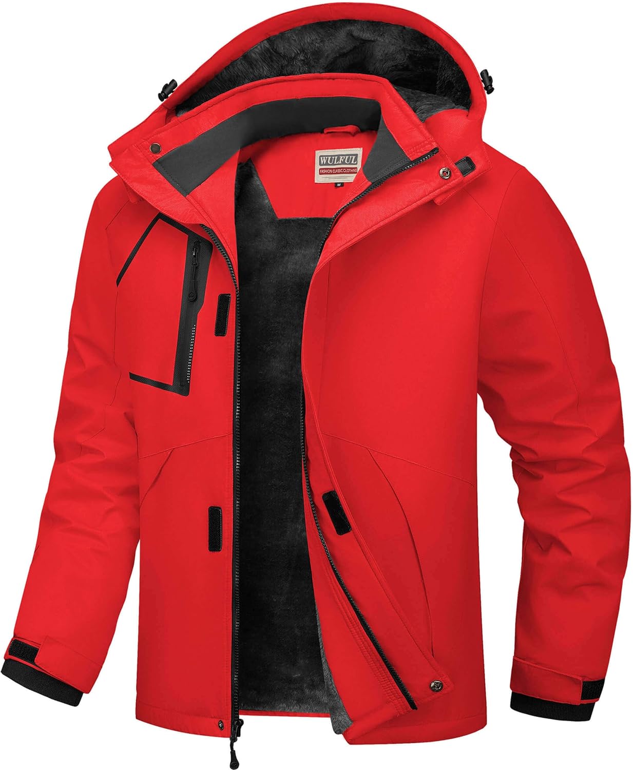WULFUL Men's Waterproof Ski Jacket for Winter Sports and Activities