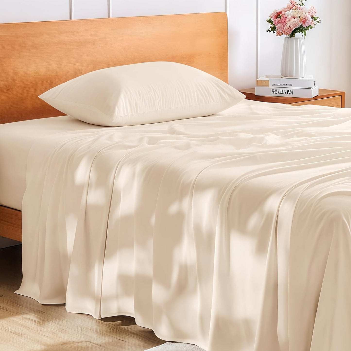 GOKOTTA Twin Sheets Set with Deep Pocket and Non-Slip Straps