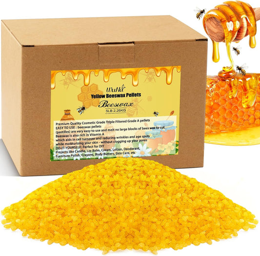 Premium Grade Yellow Beeswax Pellets for DIY Beauty Crafts