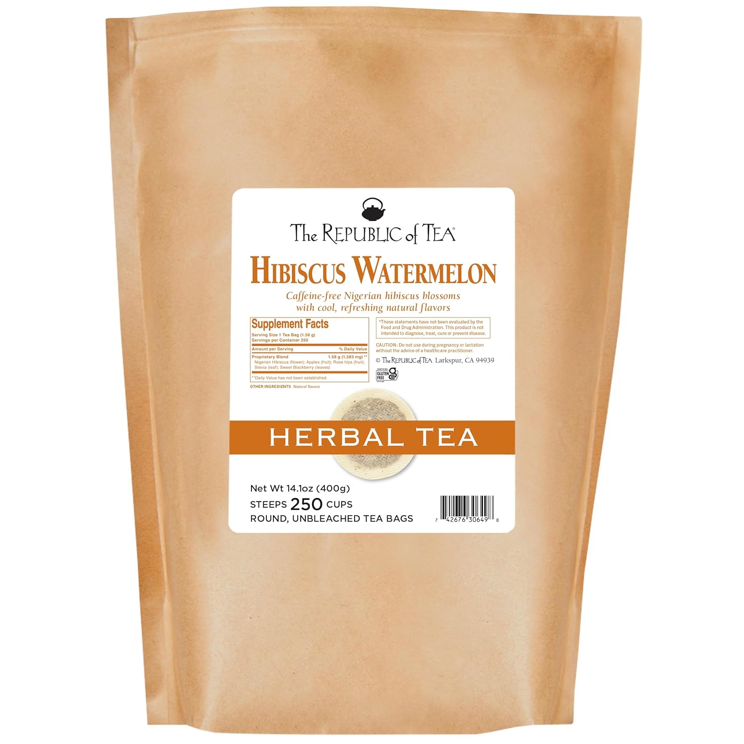 Hibiscus Watermelon Superflower Herbal Tea - Refreshing Citrus Berry