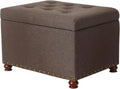 Joveco Storage Ottoman Linen Tufted Bench - Versatile Storage Seat