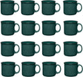 Set of 16 Ceramic Campfire Mugs 15 Oz Green - Retro Speckled Camp Cups