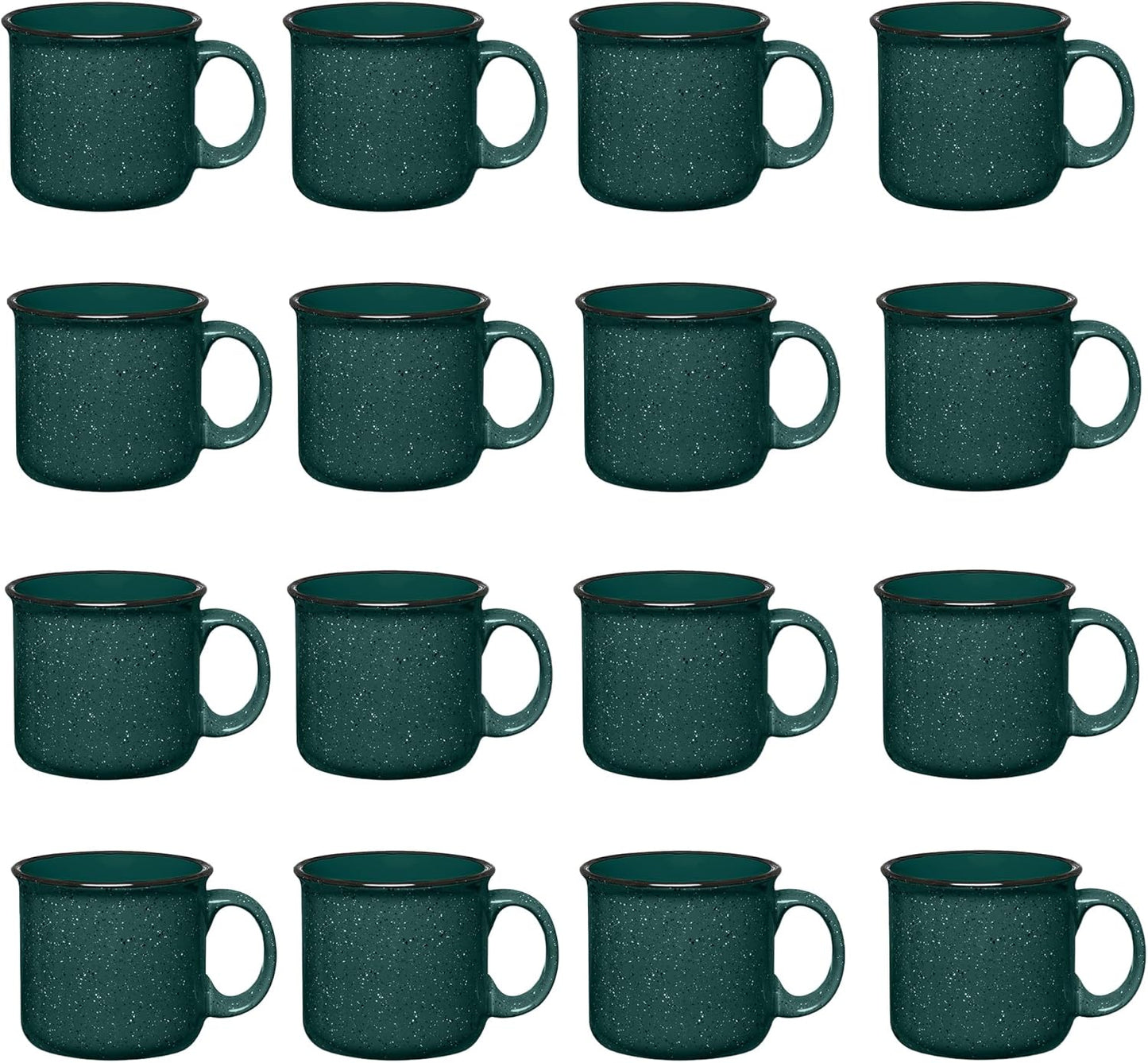 Set of 16 Ceramic Campfire Mugs for Coffee and Tea Lovers