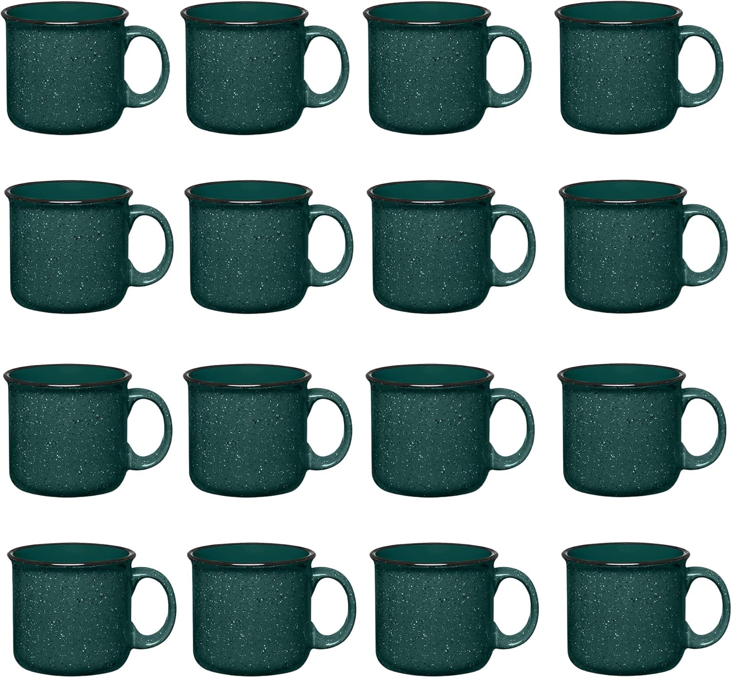 Set of 16 Ceramic Campfire Mugs for Coffee and Tea Lovers