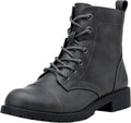 Vepose Womens Ankle Boots Lace Up Flat Combat Booties - Low Heel