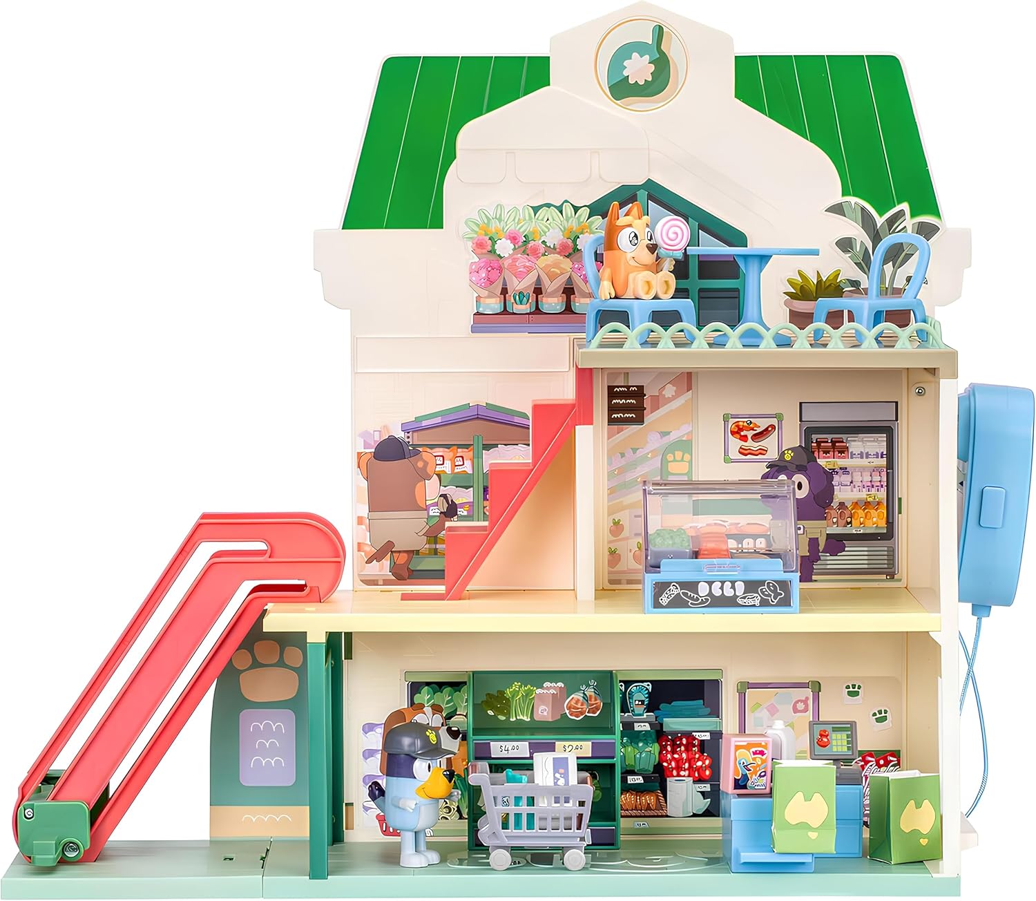 Bluey and Bingo Supermarket Playset with Escalator Fun