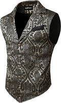 VATPAVE Mens Victorian Steampunk Gothic Waistcoat - Slim Cotton Blend